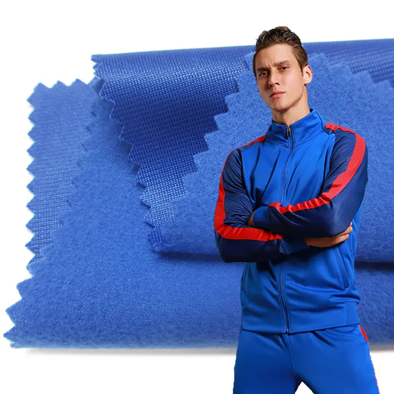 Huzhou changxing üretici 180gsm polyester triko kumaş süper poli fırça için erkek eşofman kış sonbahar