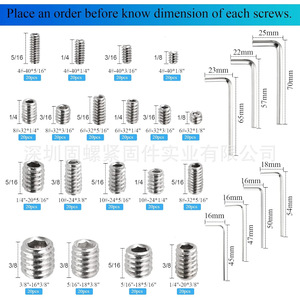 Stainless Steel Hex Socket Head Screw Set 387pcs Imperial Inch Size With Wrench Industrial Grade A Chrome Finish - Product Image 3