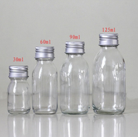 Mini flacon en verre transparent ambré pour sirop, jus, vitamines, shot de gingembre, avec col ROPP, pour les potions bien-être et santé
