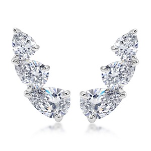 Pendientes de Aro con Diamantes CVD VS1 VS2 en Corte Pera Personalizados, Joyería de Oro Real de 10k 14k, Pendientes con Diamantes de Laboratorio - Product Image 3
