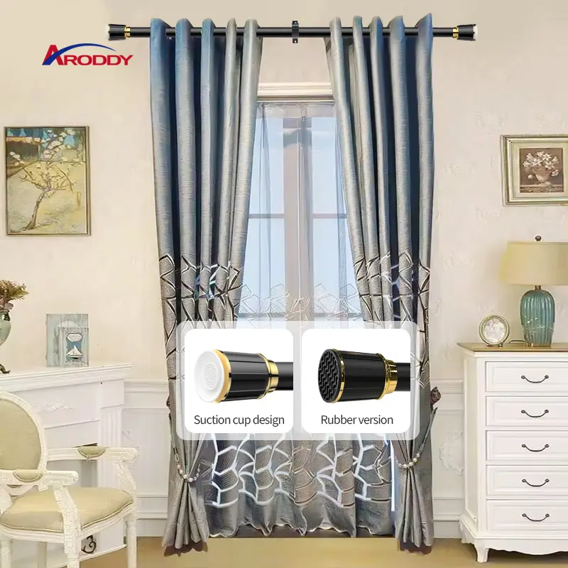 Postes de cortina bordados europeos de 32mm, 3,1-4,0 M, Blanco, Negro, cortina de ventana, conjunto maduro, barra de cortinas de lujo de Metal