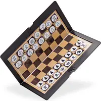 Juego de ajedrez plegable con bolsillo magnético, miniteclado, tablero de juegos de ajedrez plegable