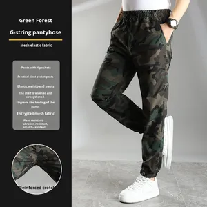 Pantalones Cargo para Hombre, Corte Ajustado, Casuales, Juveniles, Largos, Ligeros, 100% Poliéster, Elásticos, Lavables a Máquina - Product Image 2