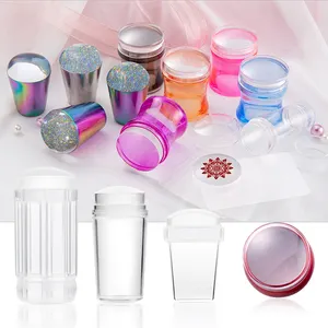 Outils d'estampage d'ongles en Silicone, tampon d'art d'ongle, grattoir, tampon de plaque d'ongle Transparent