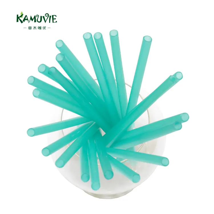Kamuvie-producto personalizado de grado C, 8mm x 200mm, usado para batidos y cóctel, paja de arroz colorida