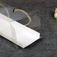 Boîte à Dessert rectangulaire transparente, avec poignée et corde, 1 pièce, boîte-cadeau en plastique pour gâteau, vente en gros