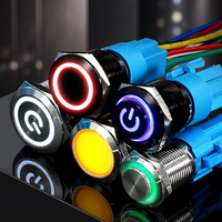 Aibeiken 12/16/19/22mm haute qualité 5-24V ou 9-24V 220V laiton/acier inoxydable symbole personnalisé bouton poussoir avec Led