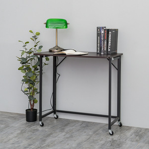 Folding wooden computer <b>desk</b>, multi-functional home and student study <b>desk</b>, simple with wheels, movable bedside <b>office</b> <b>desk</b> - Product Image 1