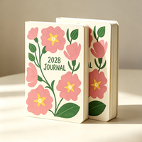 Agenda annuel A5 2028, carnet à couverture rigide, impression florale personnalisée, cadeau