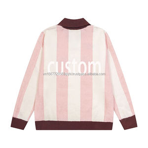 Maillot de football unisexe à col à revers, motif color block et rayures, 100% coton tricoté, vêtement de sport décontracté - Product Image 2