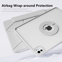 Étui pour iPad Pro 11 pouces M4 avec coque magnétique détachable Origami, support pour Apple Pencil, dos en PC et cadre en TPU (2024/2025)