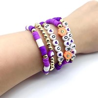 Bracelets d'amitié sur le thème violet 2024, Taylor Lover Eras Tour, cadeaux pour les fans de musique, ensembles de bracelets Swift en perles d'argile