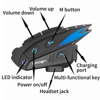 Intercom pour casque de moto 1000M 2 pilotes Haute qualité ANC TWS Intercomunicador Système radio Shark Pro