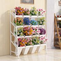 Support de présentation floral multi-niveaux en fer et plastique d'occasion, étagère de fleuriste, support de conditionnement et de culture des fleurs, support de mariage, écologique