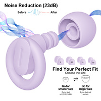 Bouchons d'oreilles en silicone avec logo personnalisé EN352 23dB SNR, réutilisables, pour dormir sur le côté, voyager, moto, protection auditive