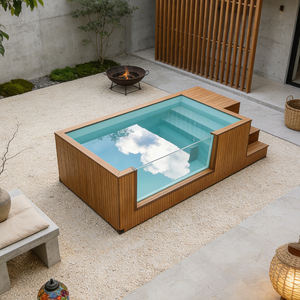 Piscine pour chien en fibre de verre avec surface antidérapante et système de drainage facile, piscine pour animaux de compagnie - Product Image 1
