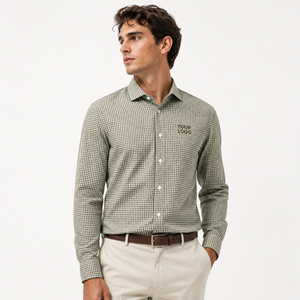 Custom Shirts <b>Mens</b> Long Sleeve Checkered Button Down Business <b>Dress</b> Shirt Custom Logo Private Label OEM Wholesale Manufacturer - Product Image 2