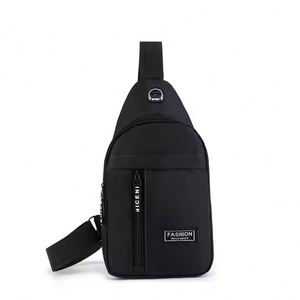 Custom Logo Earphone Hole Waterproof Sport Shoulder <b>Crossbody</b> Chest Pack <b>Men</b> Sling <b>Bag</b> - Product Image 3