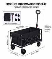 Chariot de transport pliable robuste Da Niu à 4 roues, grande capacité de charge, léger, pour camping-car et extérieur, vente en gros