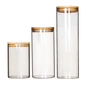 Verre écologique hermétique de stockage couvercles en bambou étiquettes de garde-manger de cuisine moderne pour la farine grains de café pour la fête - Product Image 4
