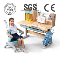 Bureau d'étude ergonomique pour enfants en gros avec tiroir de rangement surdimensionné et crochet pour sac d'école pour l'éducation des enfants à domicile