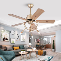 Ventilador de techo LED inteligente de 48 pulgadas, 5 aspas, sala de estar remoto Control tradicional para, comedor, dormitorio, decoración de baño