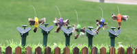 Lampe solaire LED de jardin, papillon flottant, source RGB avec simulation rotative, corps en verre durable, IP65, fonctionne sur batterie, pour utilisation en extérieur