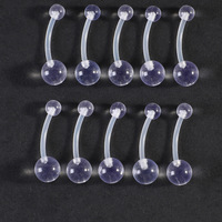 Boucles d'oreilles unisexes en acrylique transparent avec sertissage à bélière, vente en gros pour piercing invisible à vis, bijoux pour étudiants
