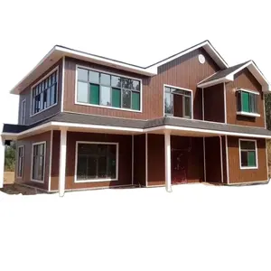 Contemporary Eco-Friendly Prefab Wooden House Comfortable Home Alternative with Fashionable Steel Sandwich Panel Decorations