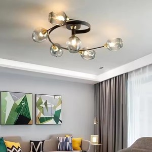 Lampes de plafond LED modernes avec abat-jour <span class=keywords><strong>en</strong></span> <span class=keywords><strong>verre</strong></span>, salon, salle à manger, éclairage domestique, lustre <span class=keywords><strong>en</strong></span> <span class=keywords><strong>verre</strong></span>, luminaire de plafond - Product Image 1