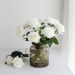 Hoa Giả Hoa Hồng Nhân Tạo Màu Hồng Latex Hoa Cảm Ứng Thật Trang Trí Đám Cưới - Product Image 4