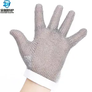 Fünf-Finger-Edelstahl-Metallgitter handschuhe