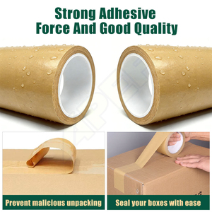 Nastro Adesivo in Carta Kraft Gommata Personalizzato <span class=keywords><strong>Nero</strong></span> per Elettronica, Nastro di Sicurezza Rinforzato in Carta Kraft - Product Image 4