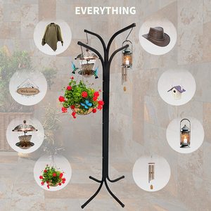 68 Inch Tall Metal <strong>Hanging</strong> Plant Pot <strong>Bracket</strong> with 4 Sets Metal <strong>Hanging</strong> <strong>Baskets</strong> <strong>for</strong> Patio, Garden, Yard - Product Image 4