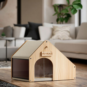 Caseta de Verano Climatizada de Madera Maciza y Casa de Hielo Refrigerante para Perros, Accesorios para Areneras - Product Image 1