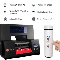 Impresora UV DTF Multifunción A3 Refinecolor CMYKW con Barniz, Máquina de Impresión UV para Botellas de Agua, Fundas de Teléfono, Parches y Madera