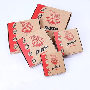 Boîtes à pizza en carton recyclé imprimé, écologiques, en matériaux recyclés, impression UV quadricolore, couleur mate personnalisée - Product Image 1