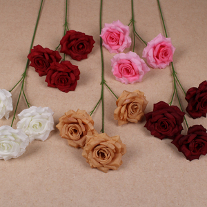 Fleurs artificielles en diamant à 3 têtes pour la décoration de la maison, ornements de table et de table basse, parfaits pour les arrangements de lieux de mariage - Product Image 3