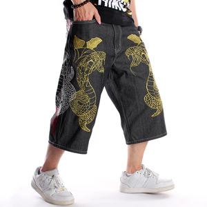 Venta al por mayor de los hombres pantalones <span class=keywords><strong>cortos</strong></span> de mezclilla de moda de verano Casual suelto Hip Hop pantalones vaqueros <span class=keywords><strong>cortos</strong></span> holgados para los hombres - Product Image 3