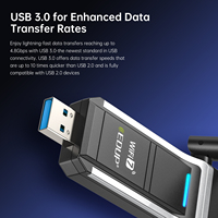 EDUP BE1703 Wifi7 BE6500 Adaptador inalámbrico USB externo Wifi 7 Tarjeta Tri banda WiFi USB 3,0 Adaptador Tarjeta de red de Internet
