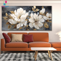 UNIART abstrait doré fleur toile mur Art peinture encadrée 100% peint à la main fleur peinture toile peinture à l'huile décoration murale