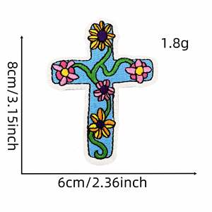 Patch brodé thermocollant 'Faith I love Jesus Church Cross Peace dove' pour la décoration de vêtements et de chapeaux - Product Image 4