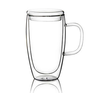 Ensemble de tasse à café transparente, avec poignée et couvercle, noir - Product Image 3
