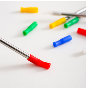 Pailles en silicone de haute qualité 8 mm, qualité alimentaire, avec embout anti-contact pour les dents, résistance aux hautes températures, en acier inoxydable et caoutchouc - Product Image 6