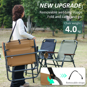 Chaise longue de camping moderne, pliable, compacte, en acier tubulaire, pour l'extérieur, en polyester 600D, résistante, pour le jardin - Product Image 5