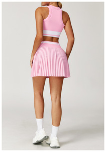 Logo personnalisé Costumes d'extérieur Vêtements de sport Jupe de <span class=keywords><strong>tennis</strong></span> Vêtements de sport Ensemble de yoga Ensembles pour femmes - Product Image 5