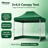 Tente pop-up facile à monter en PVC Oxford imperméable avec paroi latérale transparente, structure en acier thermolaqué, triple couche, pour exposition sportive