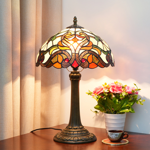 <span class=keywords><strong>Tiffany</strong></span> <span class=keywords><strong>Lampe</strong></span> De Table Vitrail <span class=keywords><strong>Lampe</strong></span> De Chevet Rétro baroque Bureau Liseuse Décor Chambre Salon Bureau À Domicile - Product Image 4