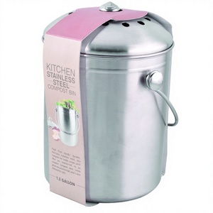 ถังหมักสแตนเลสแบบมีที่จับสำหรับเก็บขยะ - Product Image 1