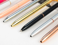 Maßgefertigte Orange-Gold Feder Neuartige Werbe-Kugelschreiber Marken-Luxus-Kristall Schwarz-Gold 1,0mm Metall-Stifte